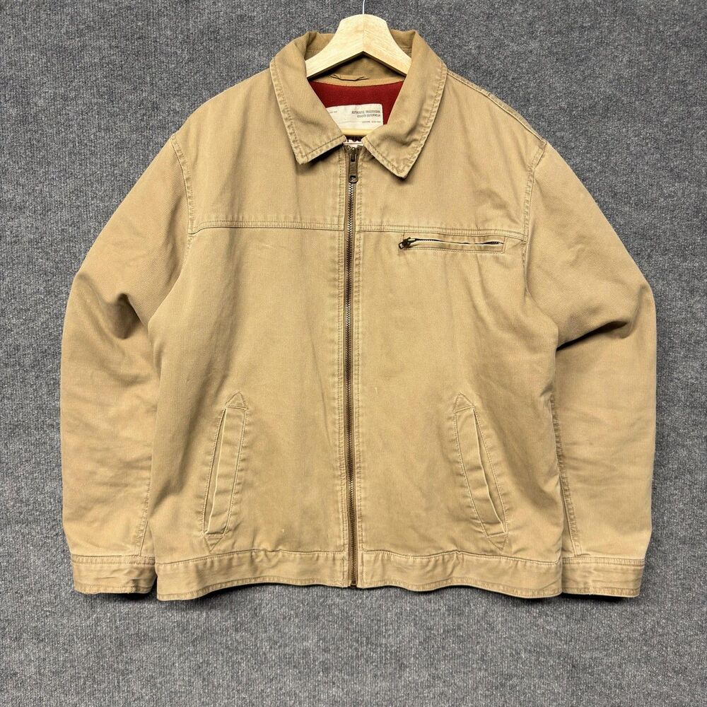Vintage Y2K Aeropostale 87 Men’s L Brown Canvas Fleece Lined Work Jacket Chore